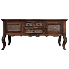 consola-elegante-clasica-de-madera-con-placas-de-cobre