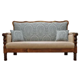 sofa-de-madera-con-tapizado-en-tela-verde-y-beige